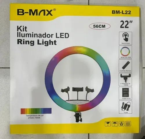 Ring Light RGB 18 Polegadas com Controle Remoto e 3 Suportes para Celular - Foto 2