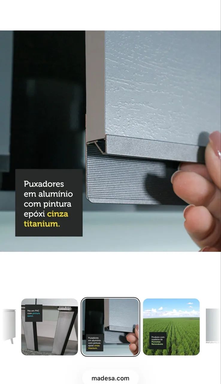 Balcão 2 Portas Com Pés Cinza - Nice Madesa - Foto 4