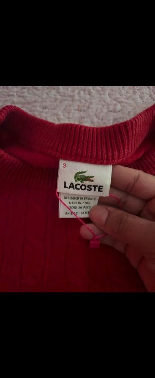 Sueter Lacoste vermelho Tam G - Foto 2