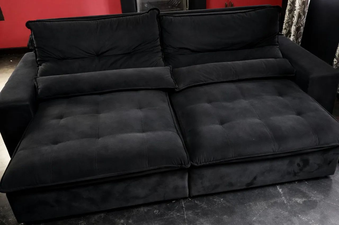 Sofá preto 2,50M - Foto 2