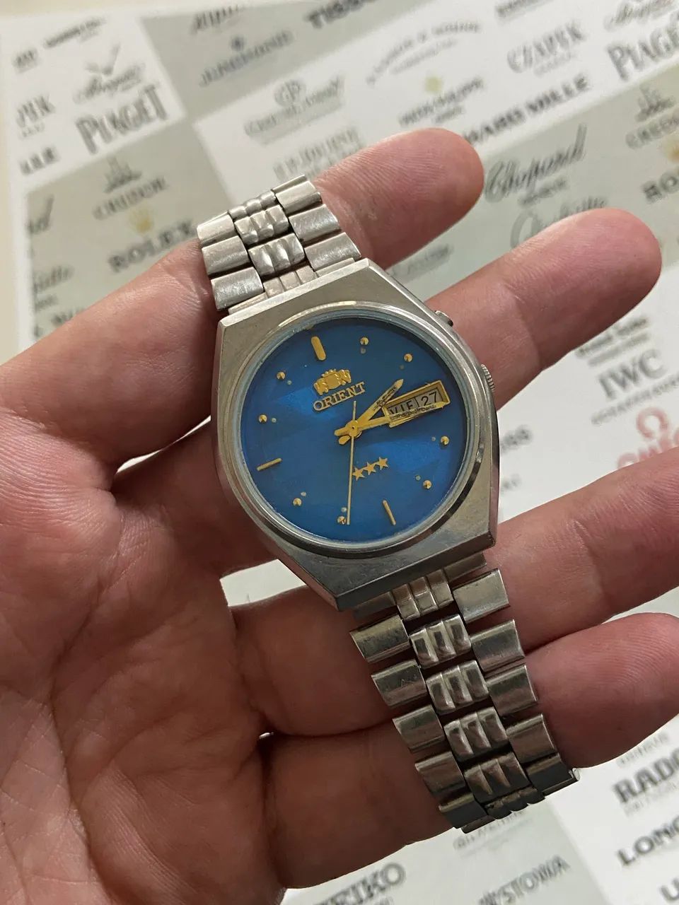 Relógio Vintage Orient 3 Estrelas Azul - Foto 3