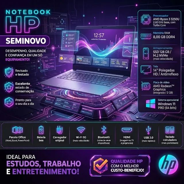 notebook Hp Ryzen 3