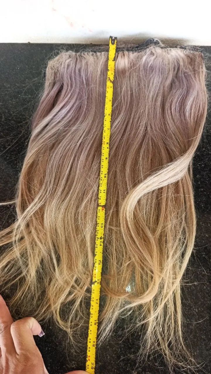 Mega hair cabelo humano indiano loiro 52 cm são 4 telas. - Foto 4