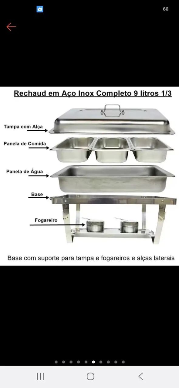 Rechaud profissional 33lt 3 cubas em inox - Foto 2