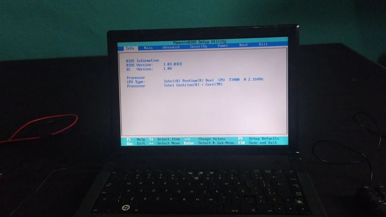 Notebook Pentium T3400 single core