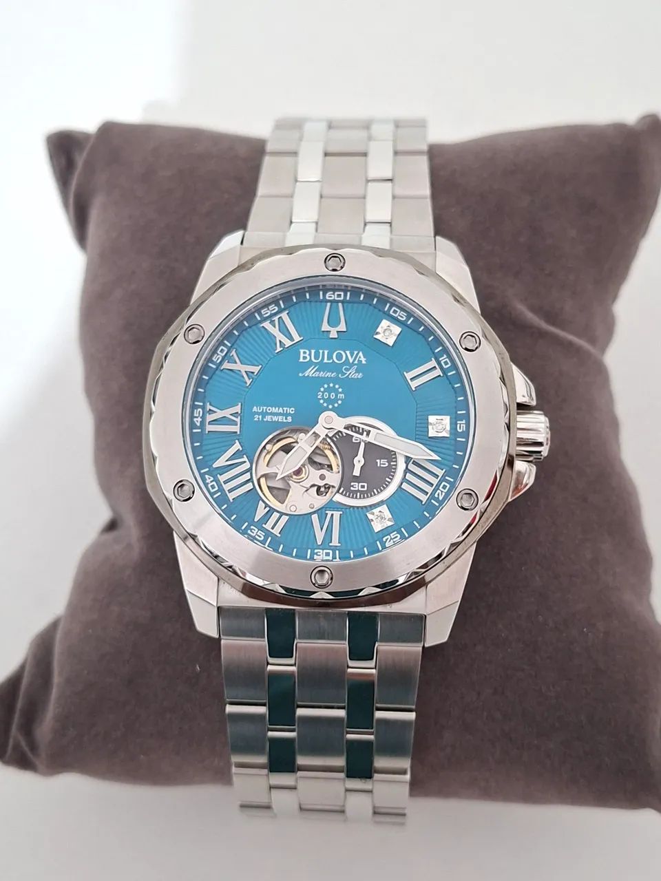 Relógio Bulova Marine Star 98D184 Automático com Diamantes. Original, sem uso.