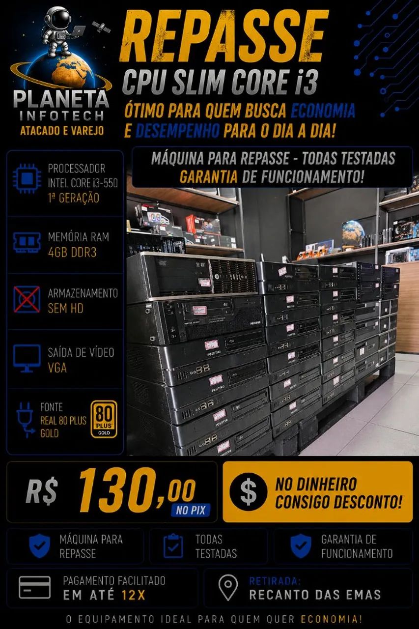 CPU Slim core i3 550 com 4gb de ram e sem HD ( REPASSE )