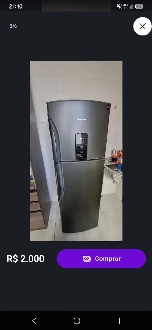 Geladeira zerada inverte Panasonic 