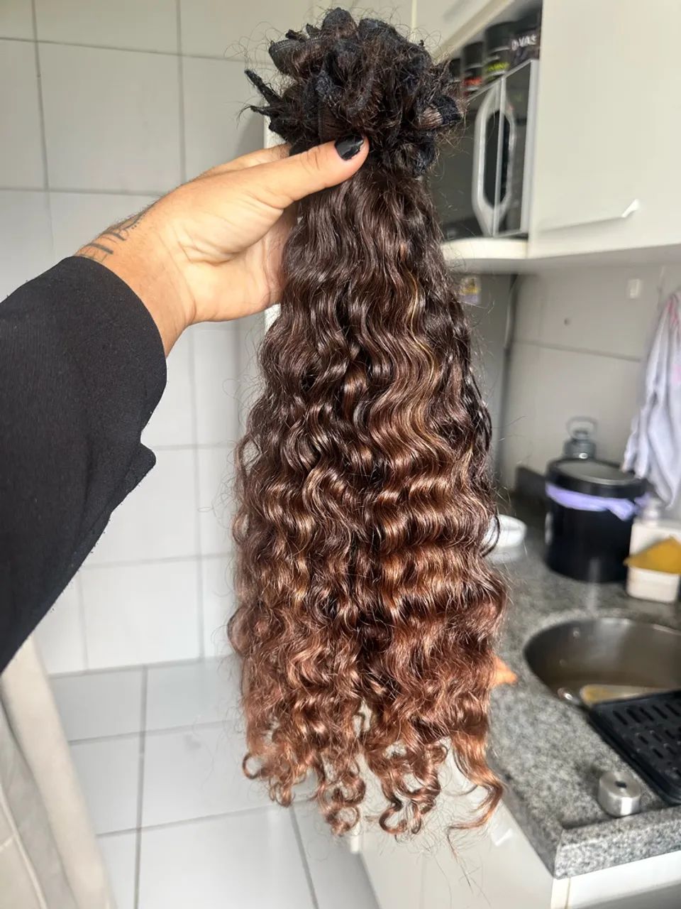 Cabelo brasileiro 58cm cacheado - Foto 2