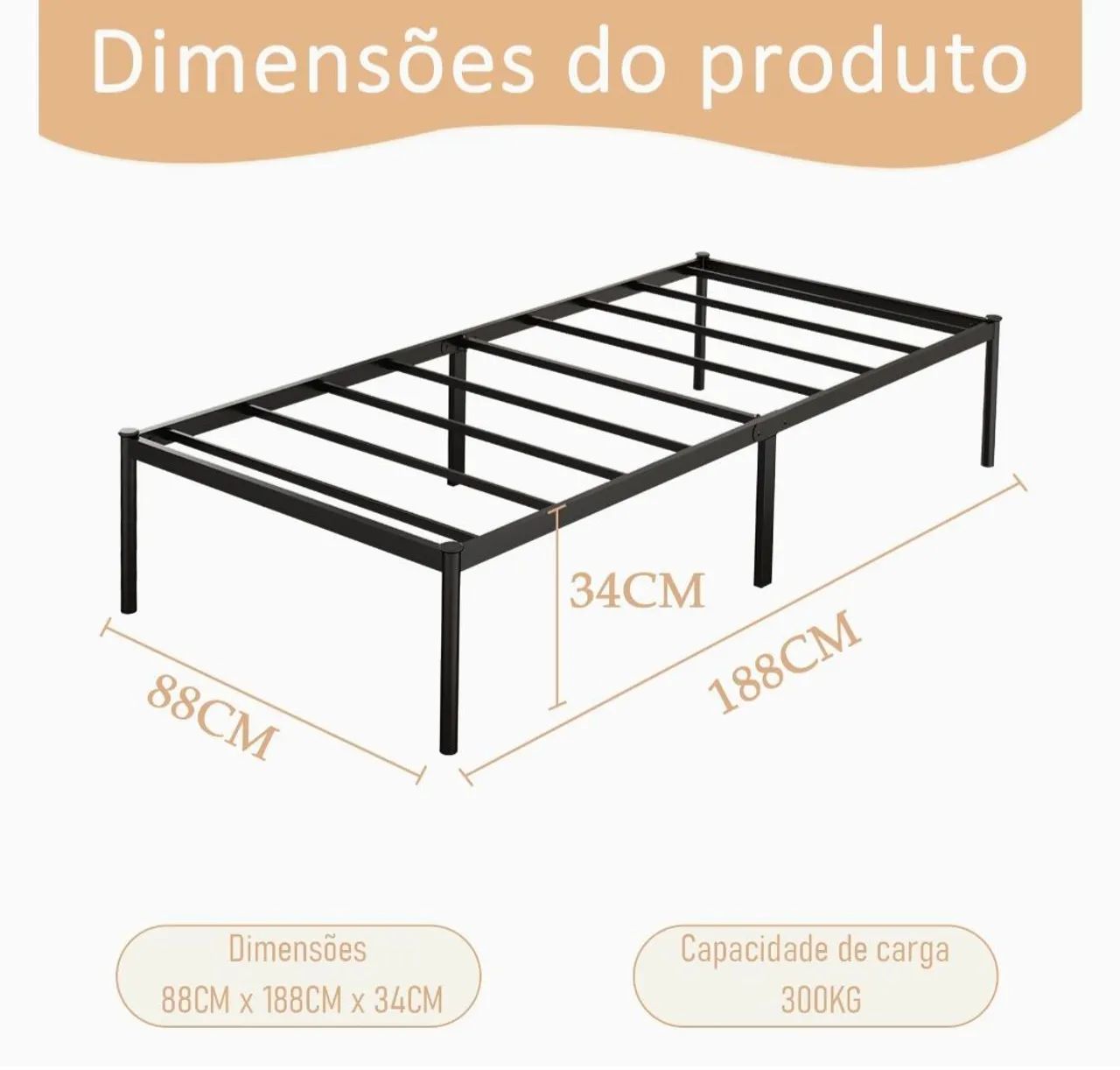 Vendo cama de ferro ( solteiro) - Foto 2