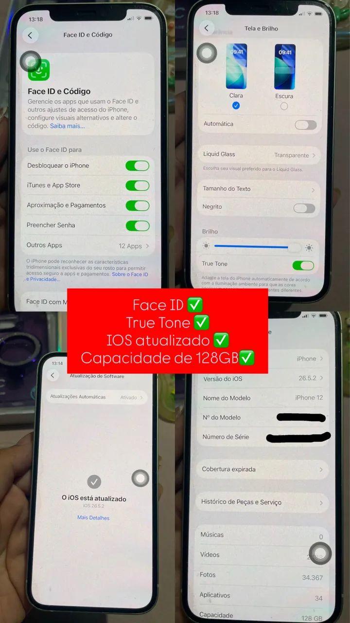 iPhone 12 128GB Impecável + 3 Capas e Películas - Foto 4