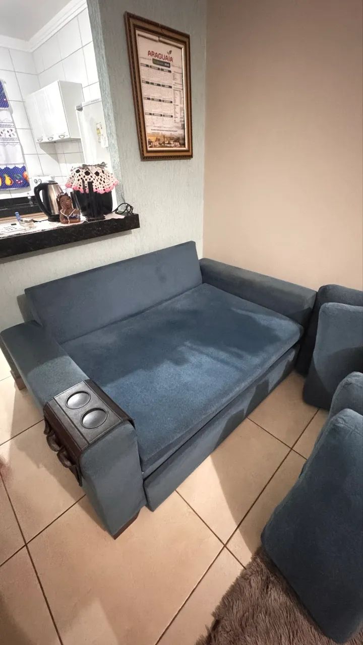 Sofá cama Azul - Foto 3