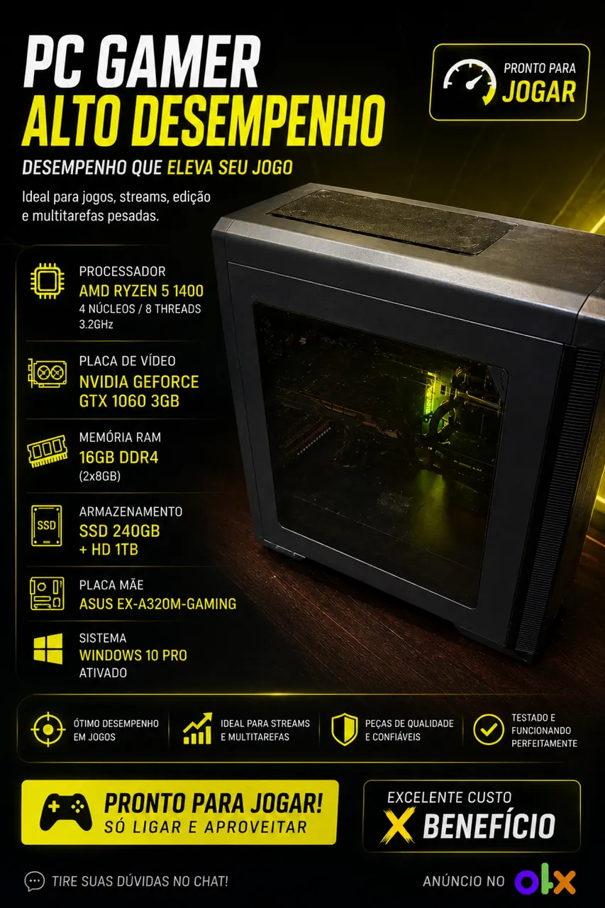 pc gamer ryzen 5 gtx 1060