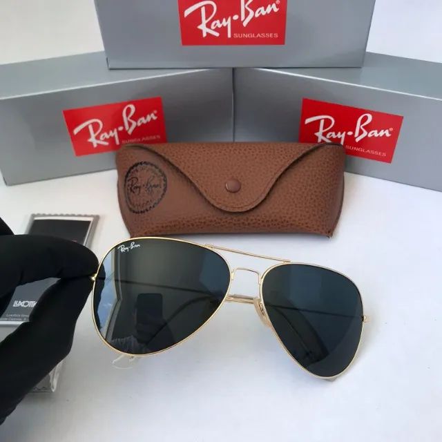 óculos de sol ray ban aviador  tradicional lentes de cristal - Foto 3