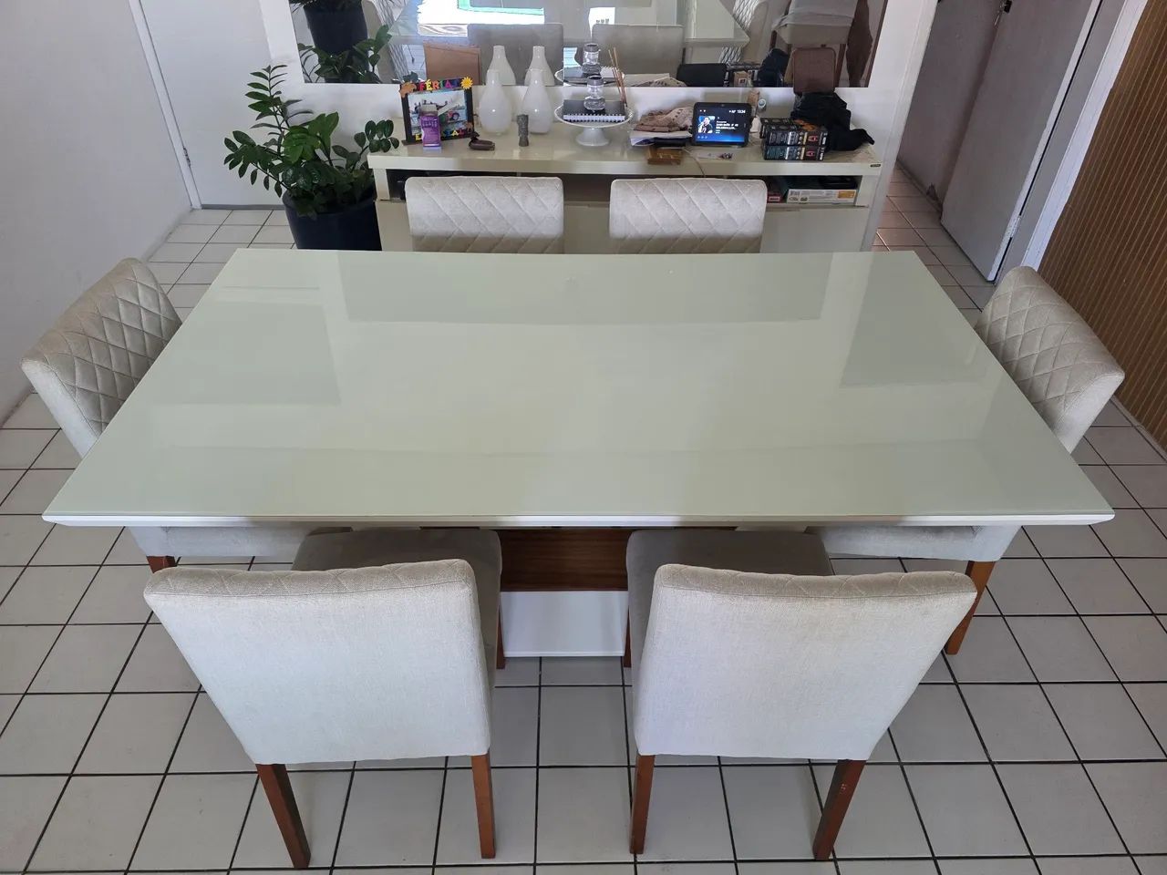 Mesa de jantar 6 lugares com 6 cadeiras  - Foto 2