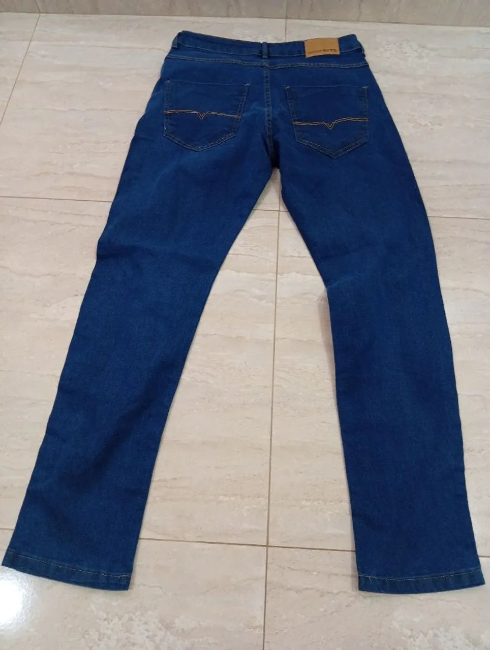 Calça Jeans Masculina Corte Reto 38 Azul - Nova - Foto 3