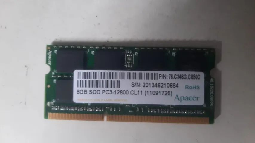 Memória RAM 8GB DDR3 1600MHz para Notebook (SODIMM)