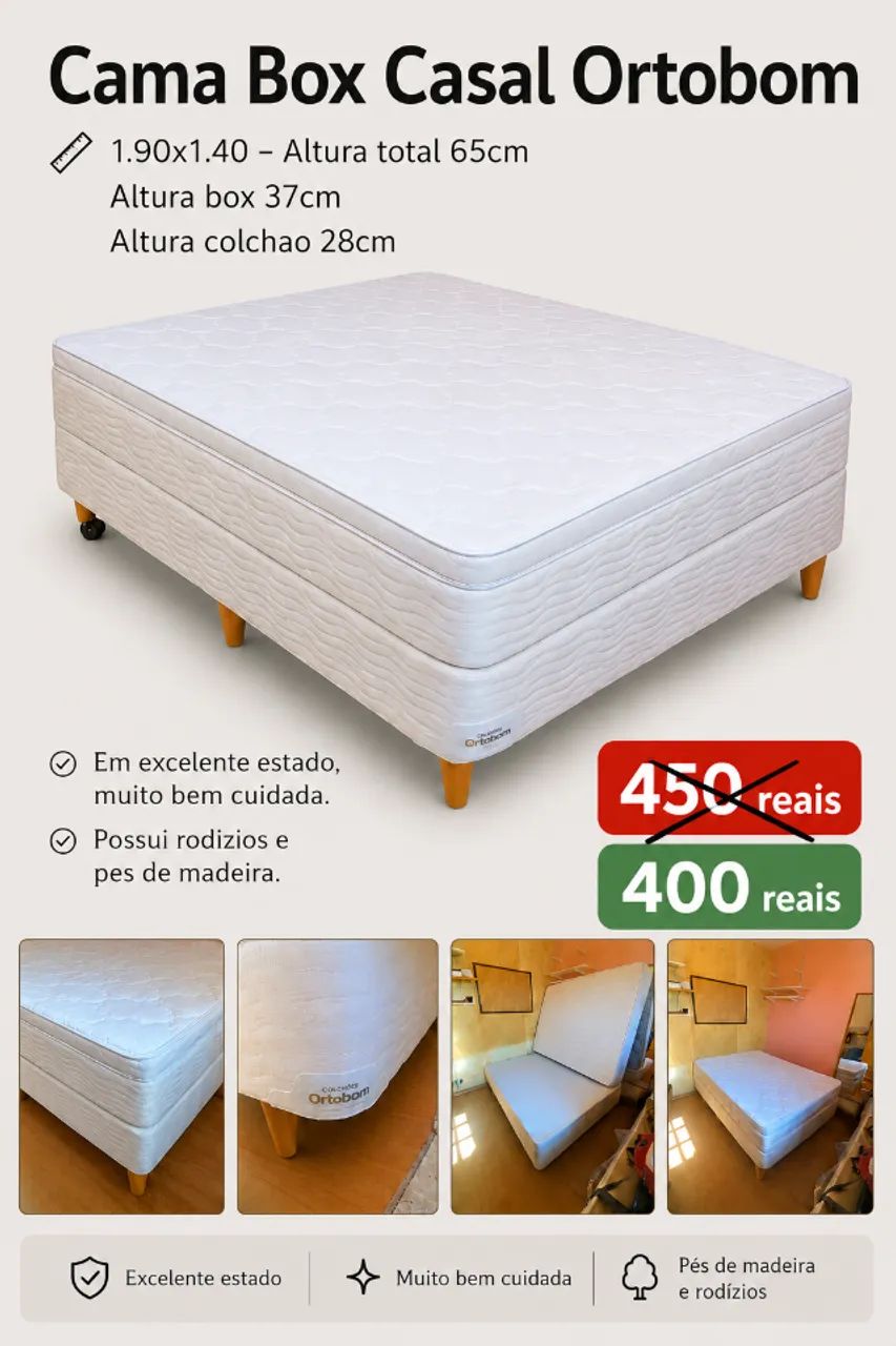 Cama box Casal Ortobom 190x140