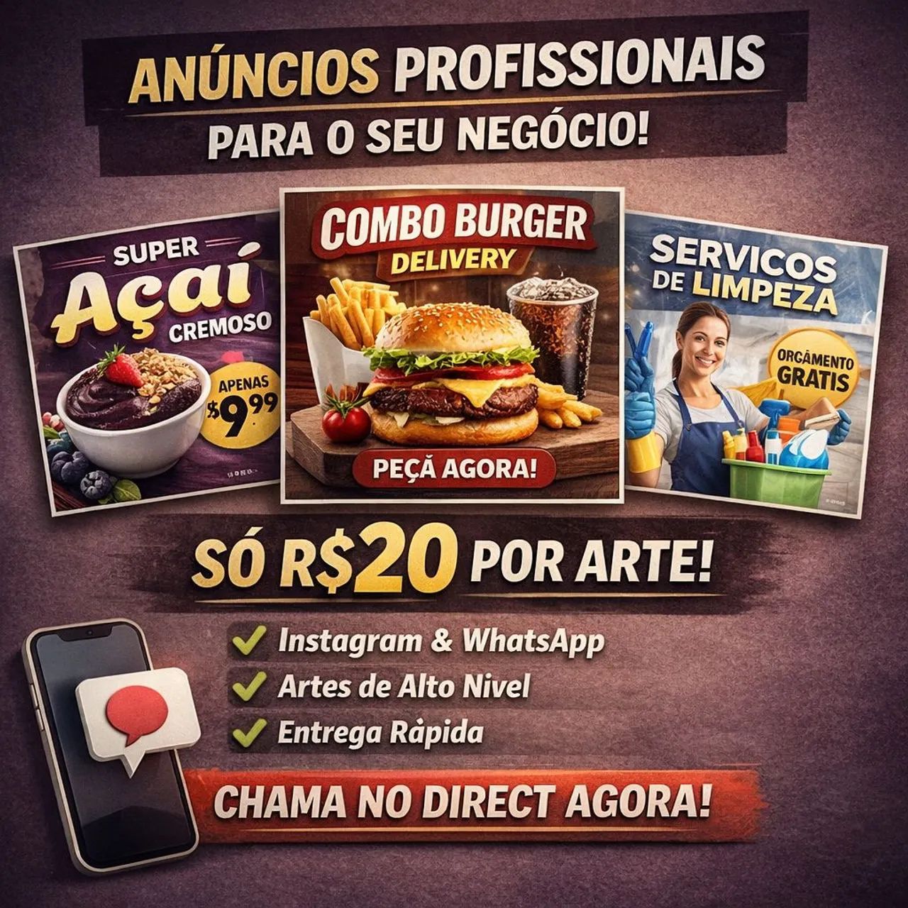 Faço Artes Profissionais para Divulgação de Negócios - Apenas R$20 - Foto 2