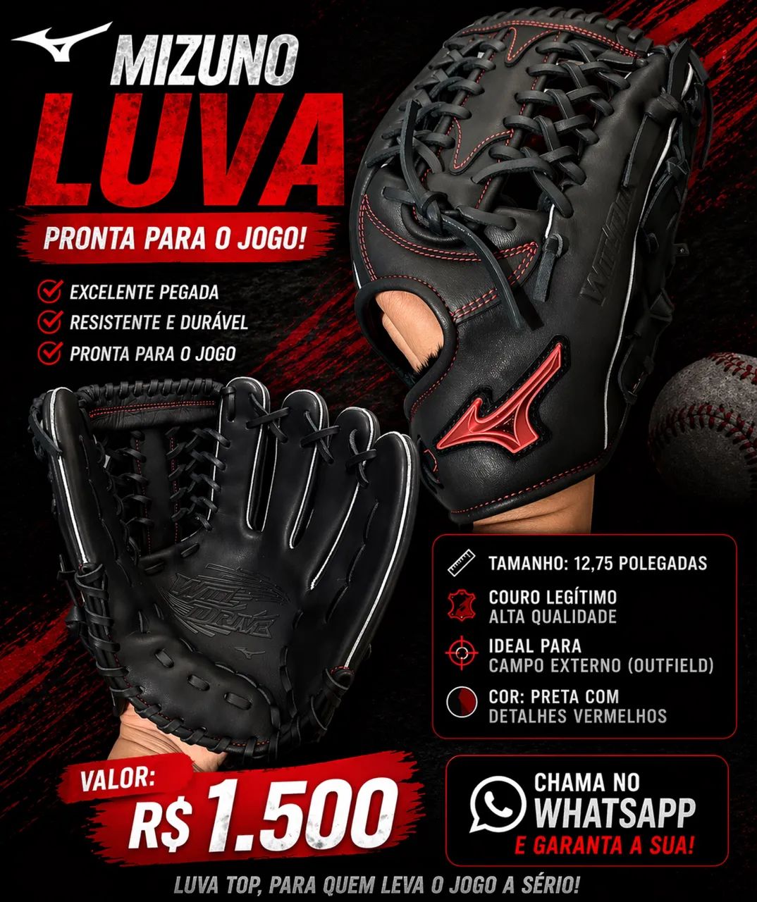 Luva de beisebol - Foto 2