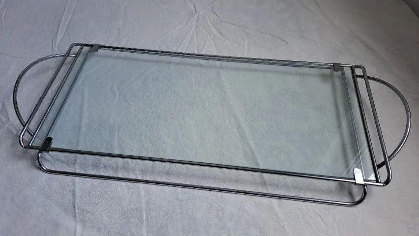 Bandeja retangular vidro