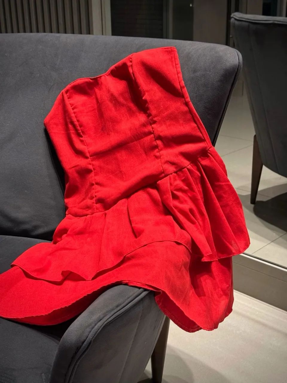 Vestido babado tomara que caia