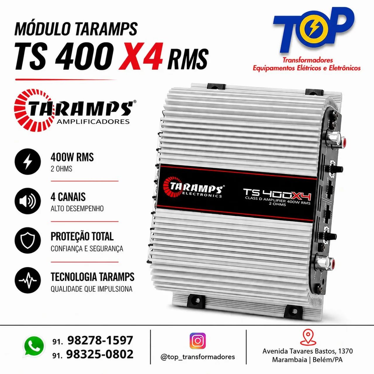 Módulo Amplificador Taramps 400 rms TS400x4 