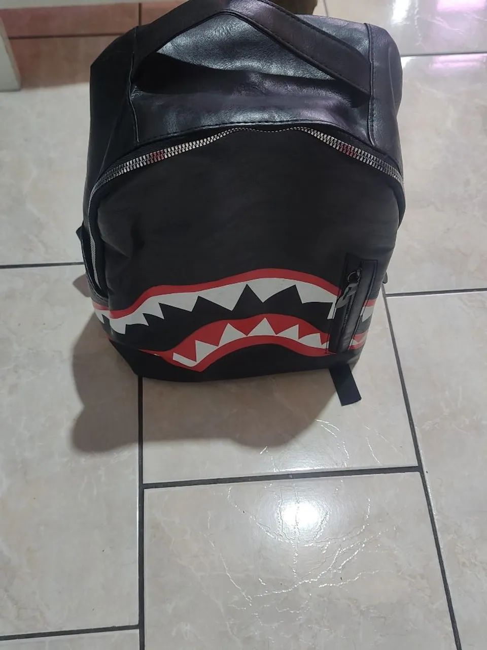 Mochila shark preta bape - Foto 2
