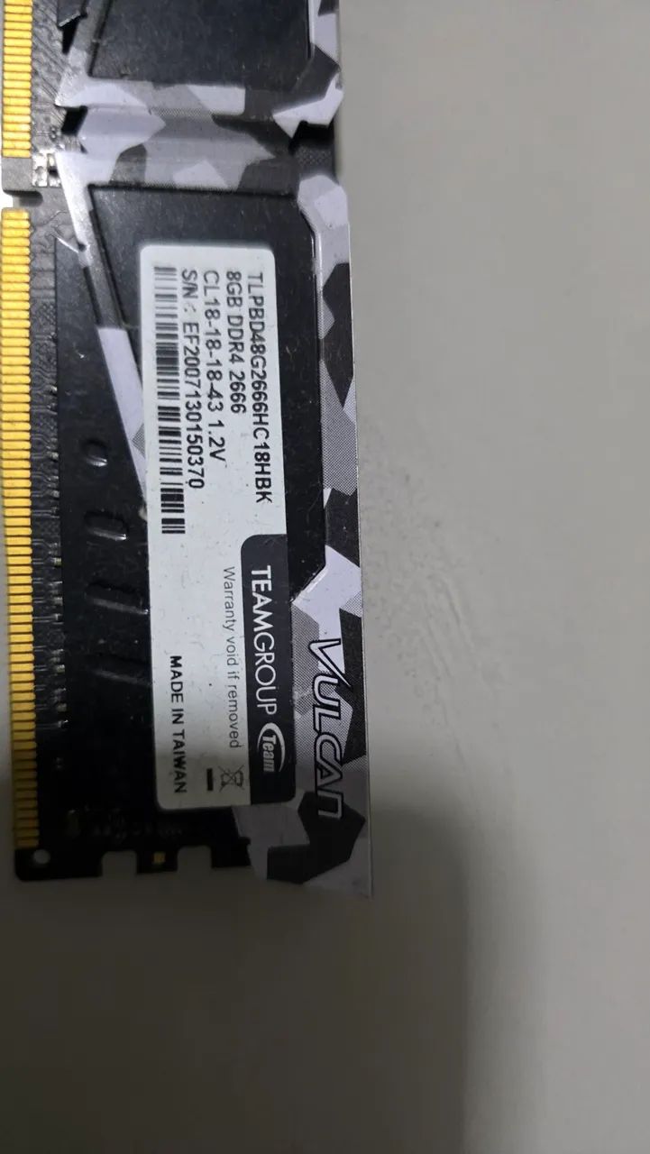 Memoria TForce 8gb 2666MHz