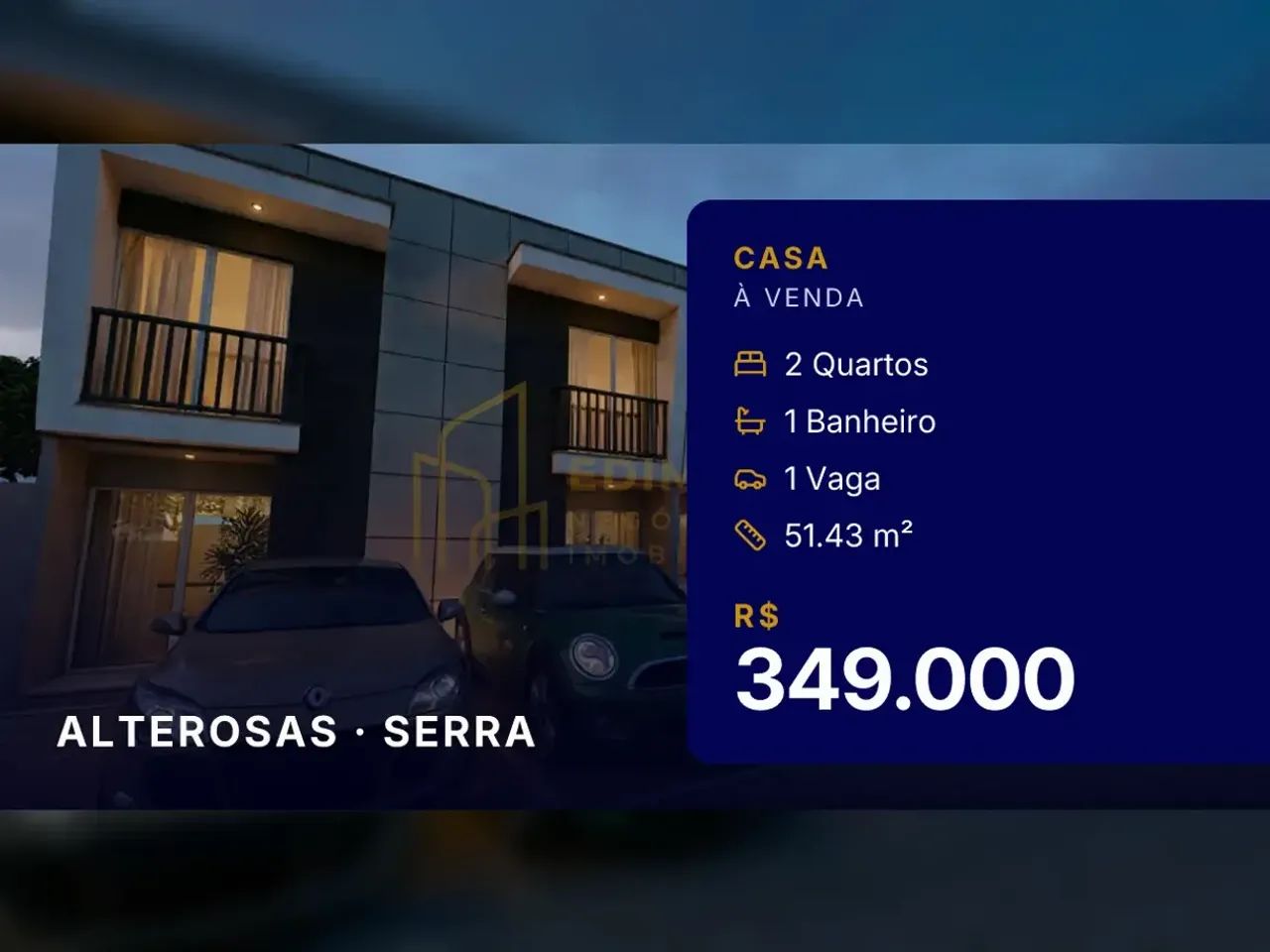 Casa Moderna e Funcional com Quintal em Alterosas  Serra/ES