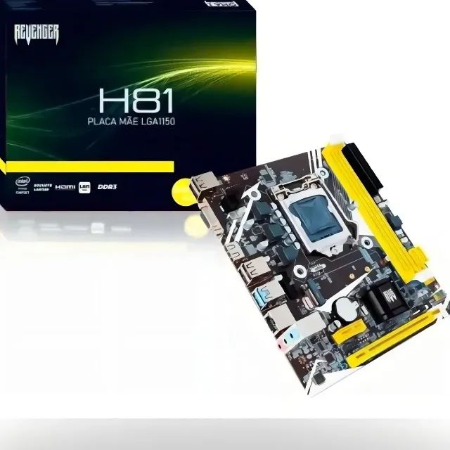 Placa Mãe Revenger H81 PRO LGA1150 DDR3 M.2 NVMe USB 3.0 Micro ATX Intel pode retirar no l - Foto 4