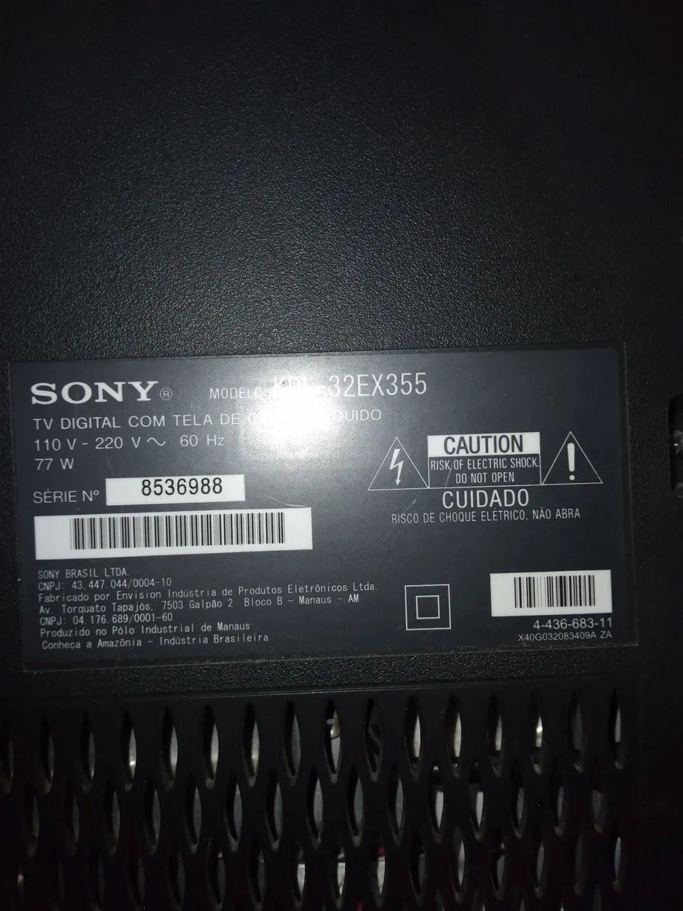 Tv sony 32 com defeito na tela mais com som. Para que conserta.  - Foto 2