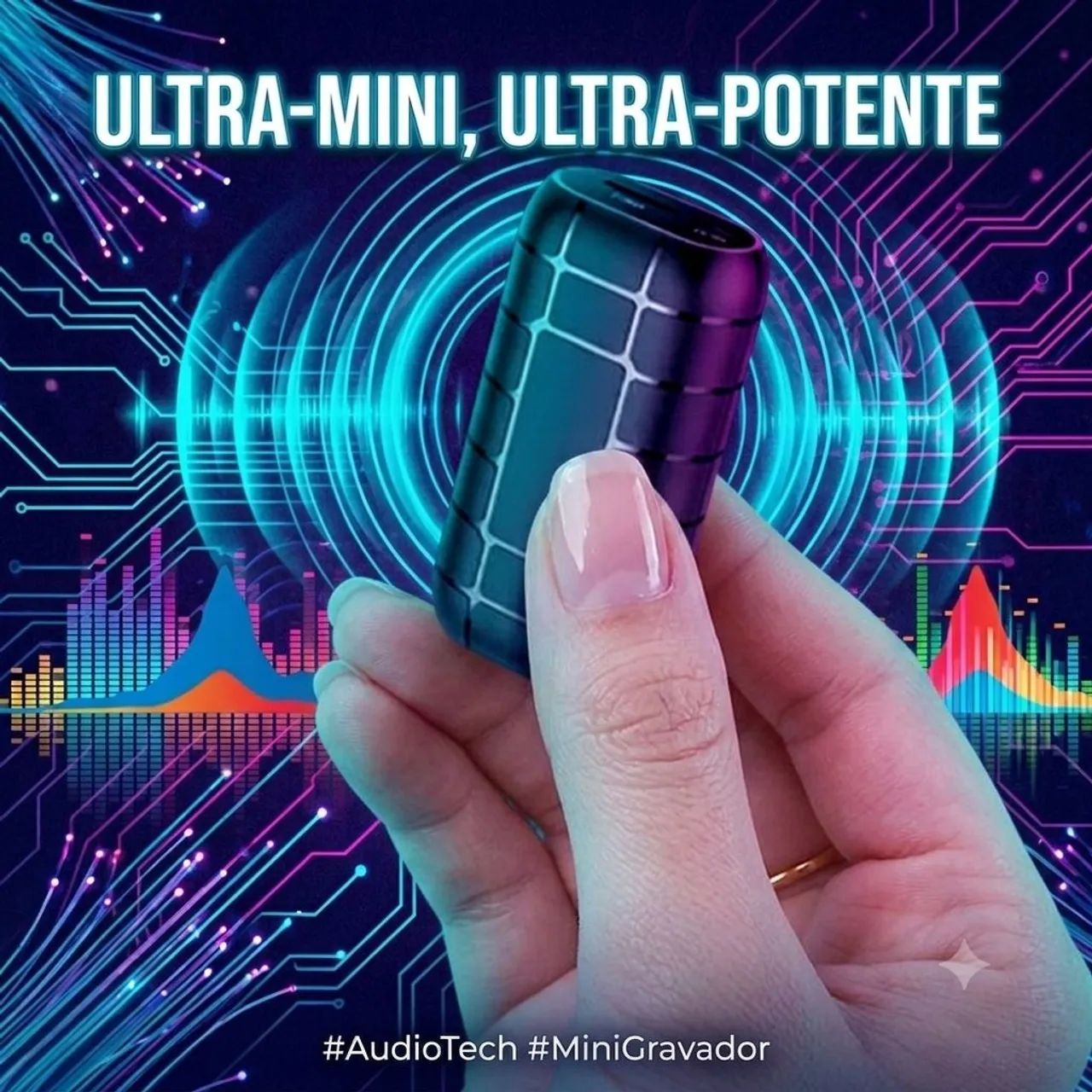 Micro Escuta - Grave áudios discretamente sem ser notado.