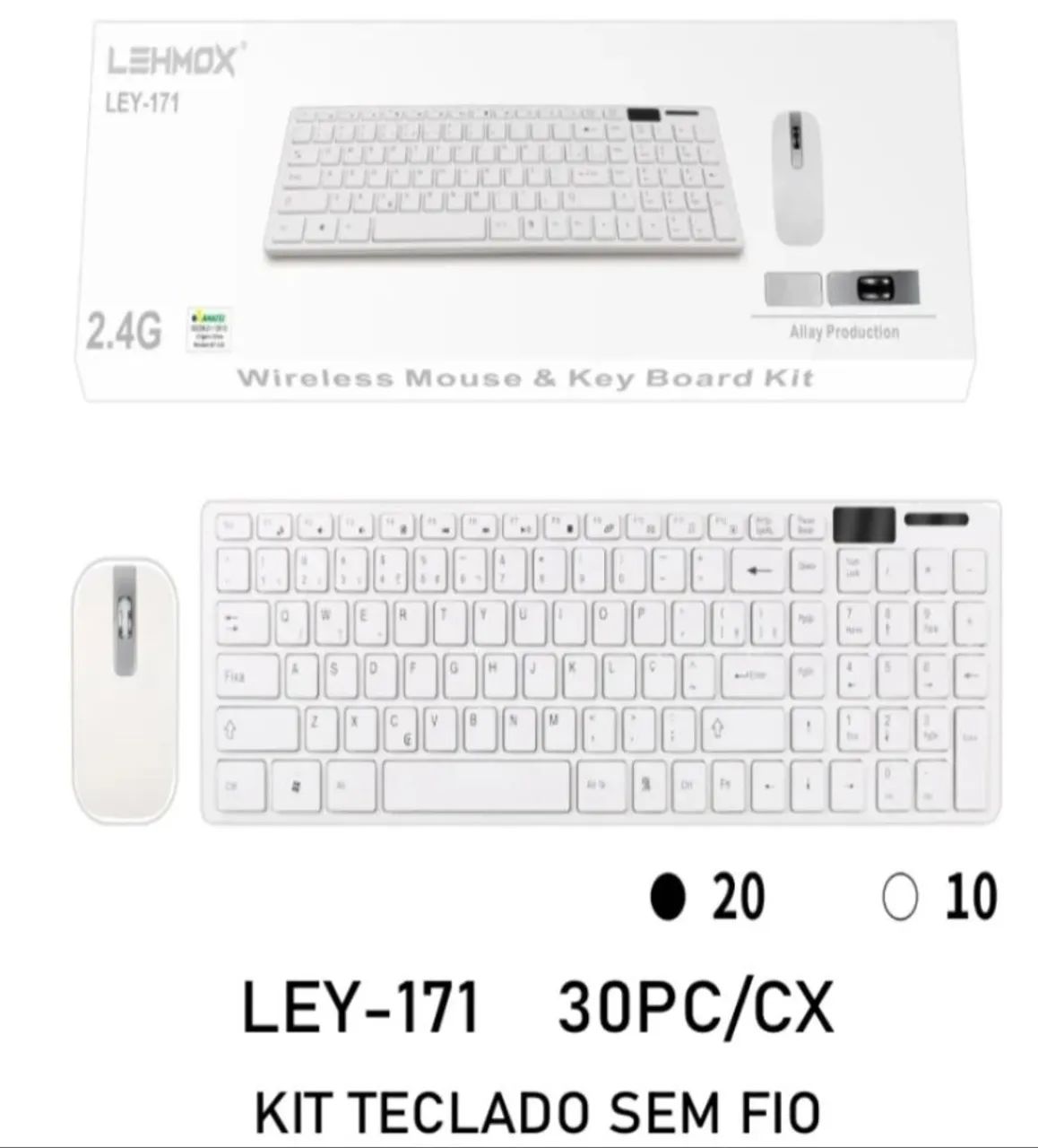 Kit Teclado com mouse sem fio LEY-171