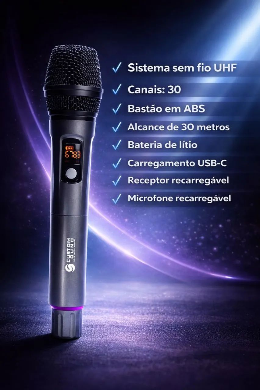 Microfone sem fio custom soud  - Foto 3
