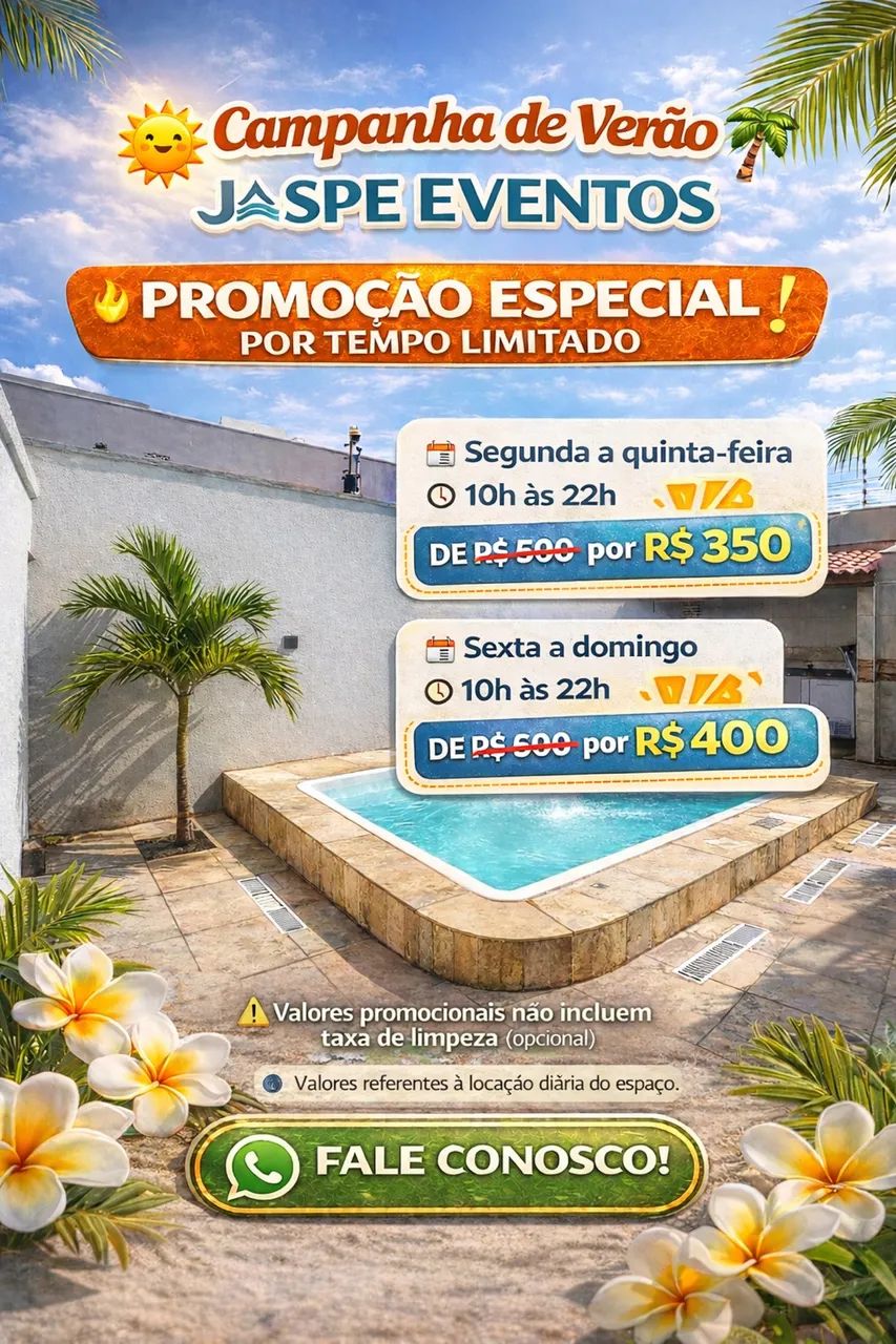 Espaço para Alugar com Piscina - Jaspe Eventos | Festas, Aniversários e Lazer