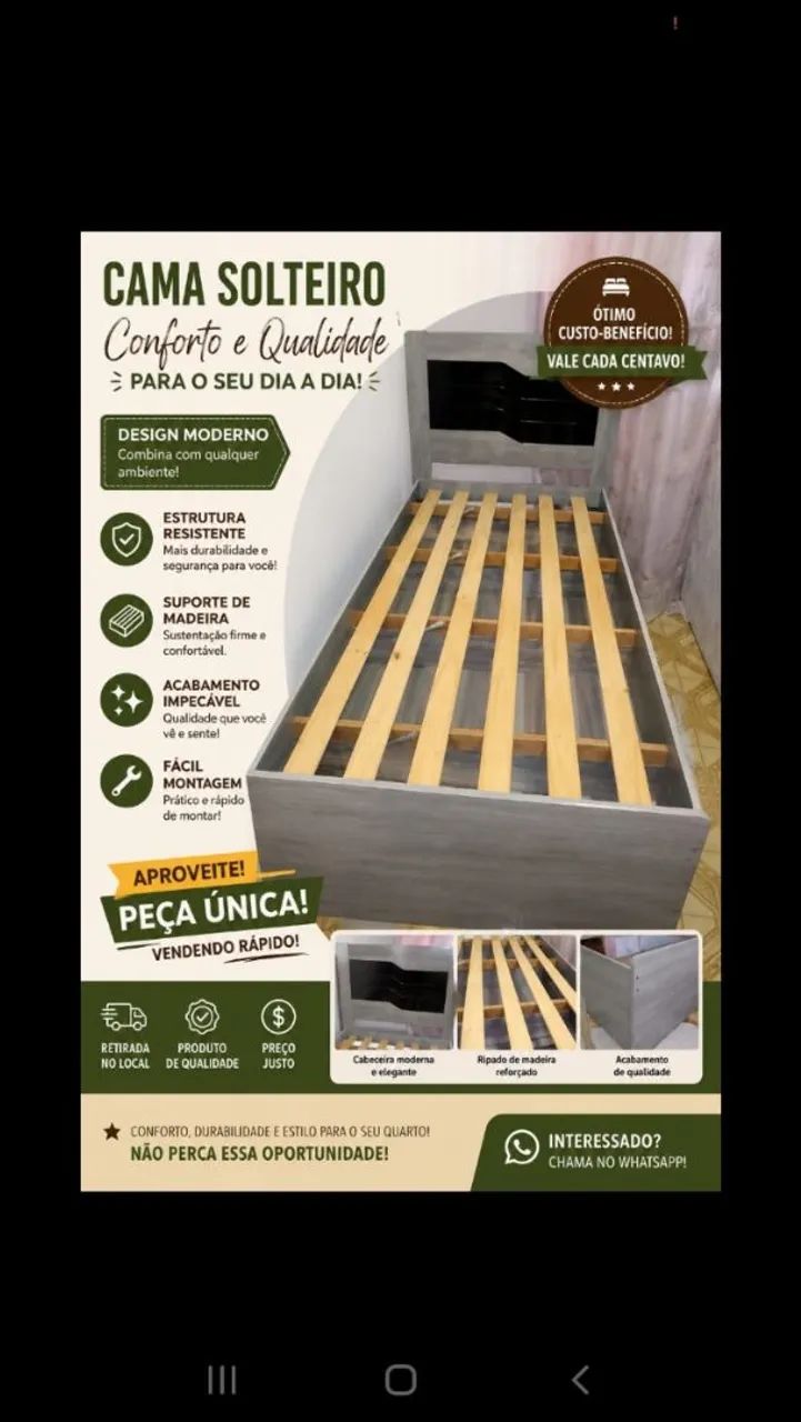 Cama baú de solteiro