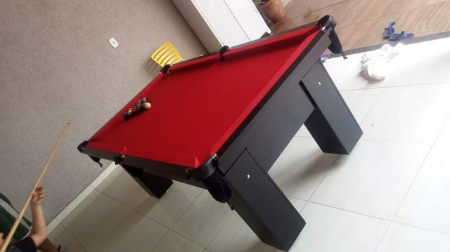 Mesa de Bilhar Tecido Vermelho TX Cor Preto Modelo JTU6321 - Foto 3
