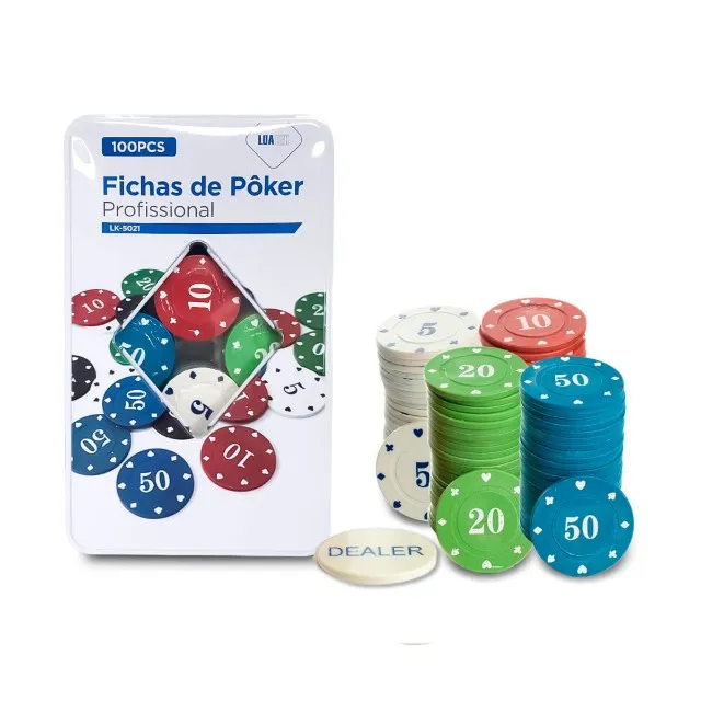 Maleta Poker Fichas Numeradas Baralho Kit Jogo Completo Mdf