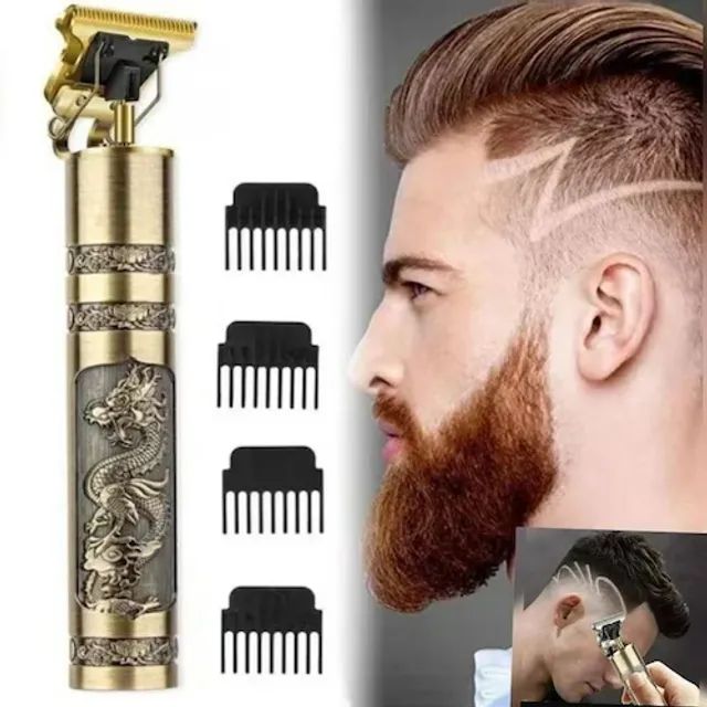 Cortador e aparador de cabelo e barba, profissional, dragão e fênix - Foto 3