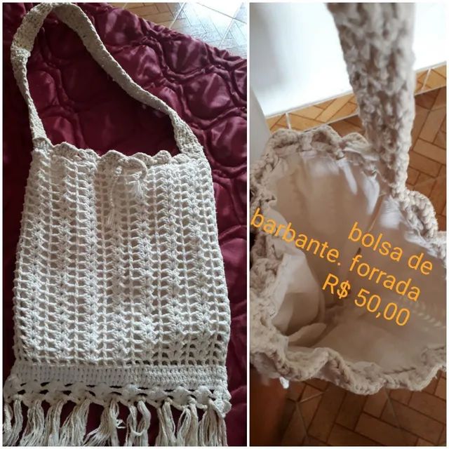 bolsa de linha barbante semi nova