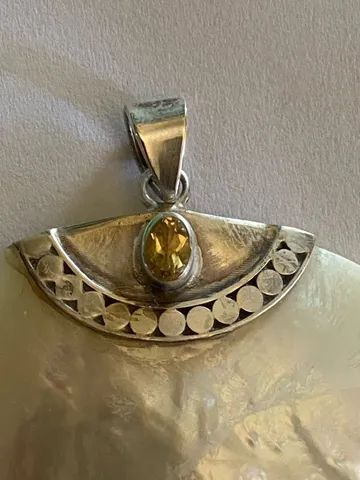 Pingente Madrepérola, prata 925 e citrino amarelo - Foto 5