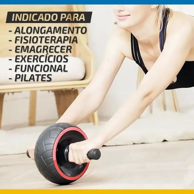 Roda para Treinos Abdominal Robusta + Tapete Para Joelhos
