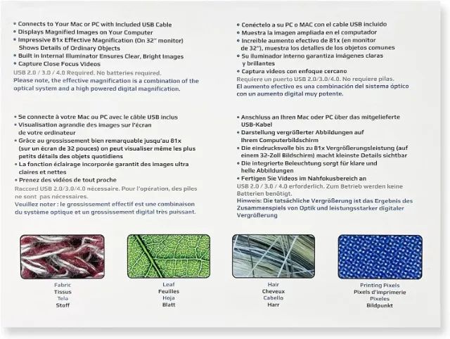 Microscópio Carson de Computador com Zoom 81X e iluminação por LED - Foto 5
