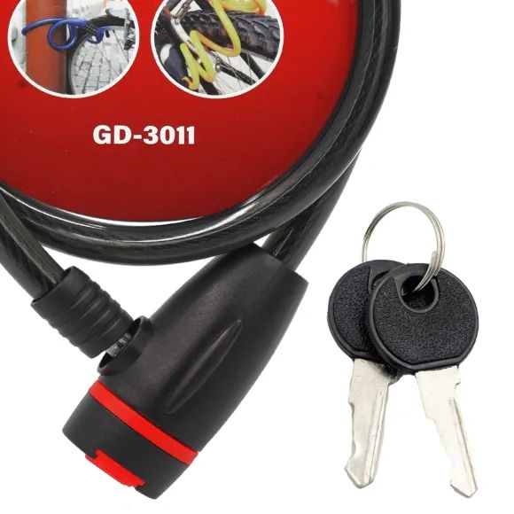 CADEADO PARA BICICLETA 12MM X 80CM  COM 2 CHAVES - GADAN  - Foto 2