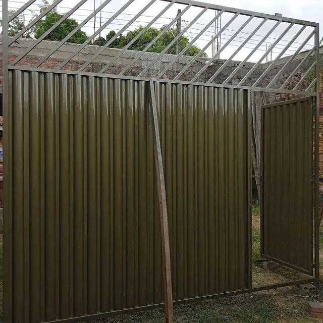 PORTÃO PARA GARAGEM GRANDE MATERIAL GALVANIZADO METALÚRGICA JG 