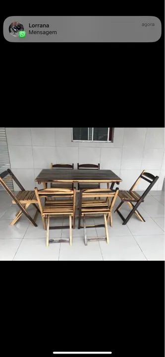 Jogo de Mesa e Cadeiras de Madeira - Rústico e Resistente