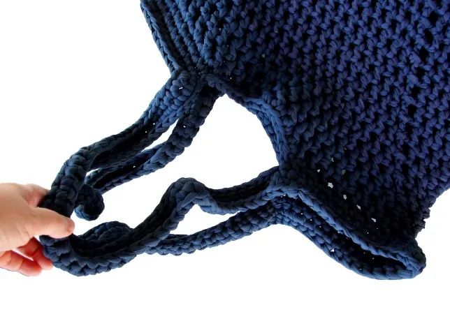Sacola Bolsa Azul De Crochê Pesada Resistente (usada) - Foto 2