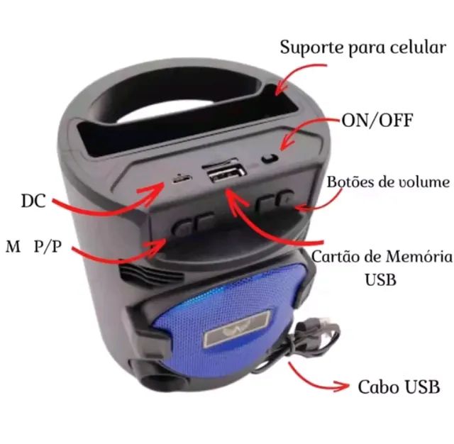 Caixinha de som via Bluetooth recarregável  - Foto 2