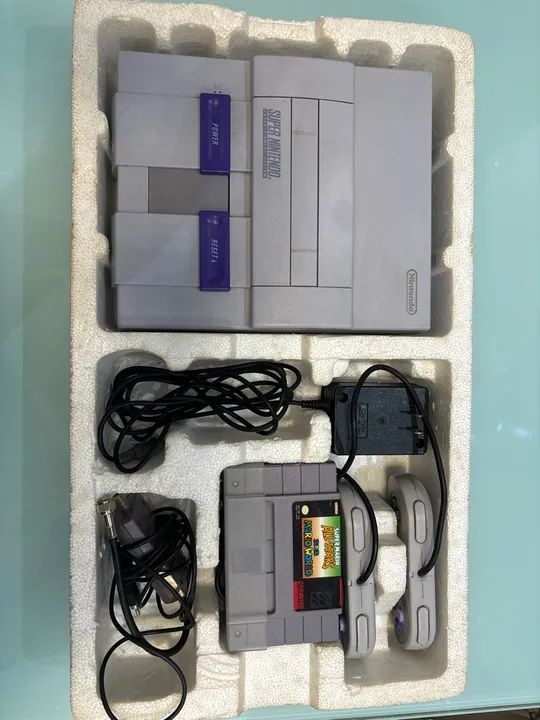 Super Nintendo -SNES na caixa e manual  - Foto 3